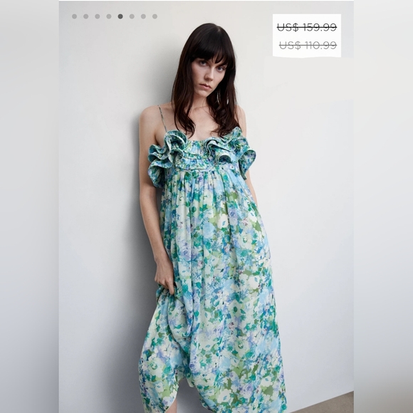 MANGO Floral ruffled dress - Picture 3 of 8